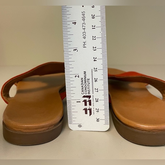 Denver Hayes burnt orange red leather suede comfort sandals women's size 8 - Picture 5 of 9